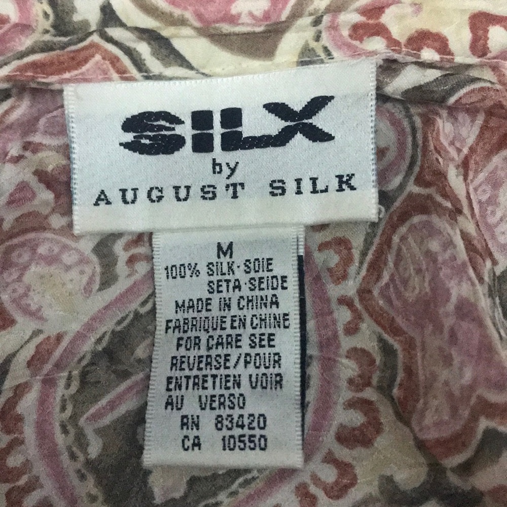 Silx by August Silk 100% silk pattern shirt